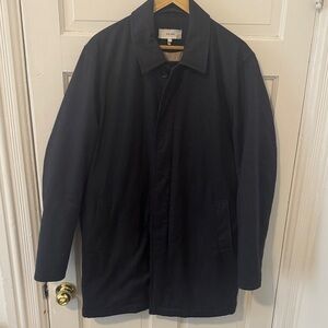 Reiss Men's Dark Navy Single-Breasted Trench Coat